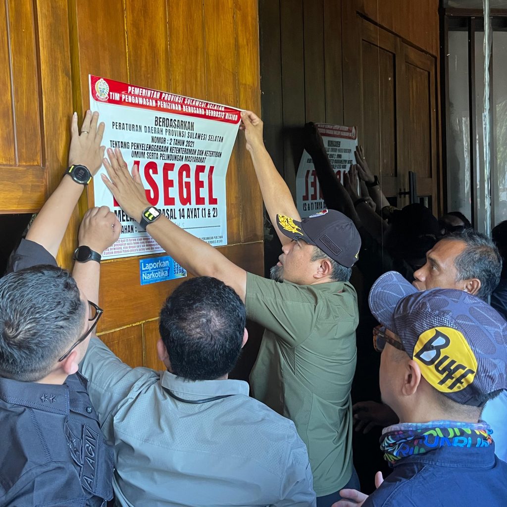 Tindakan Tegas, Tujuh Tempat Hiburan Malam Tak Berizin di Makassar Disegel
