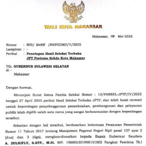 Wali Kota Makassar Sodorkan Nama A Zulkifly ke Gubernur sebagai Calon Sekda Definitif