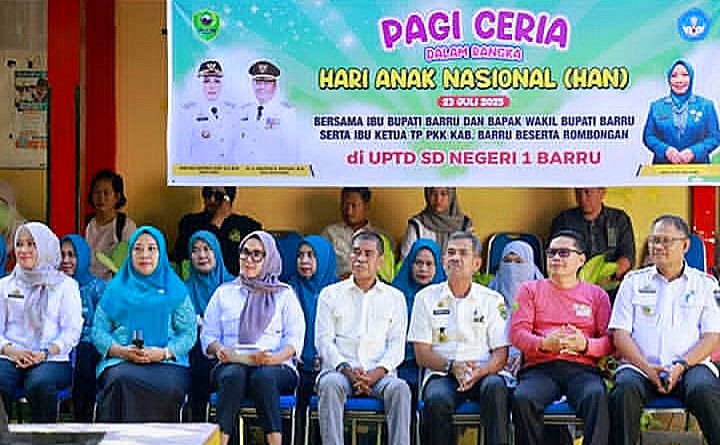 Bupati Barru & Ketua TP PKK Rayakan Hari Anak Nasional Penuh Semangat