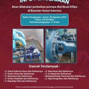 Perbaikan Pompa Distribusi 50 LPS PDAM, Sejumlah Wilayah Makassar Terdampak Gangguan Air