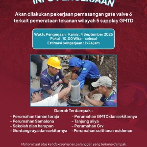 PDAM Makassar Pasang Gate Valve 6, Ini Wilayah yang Terdampak