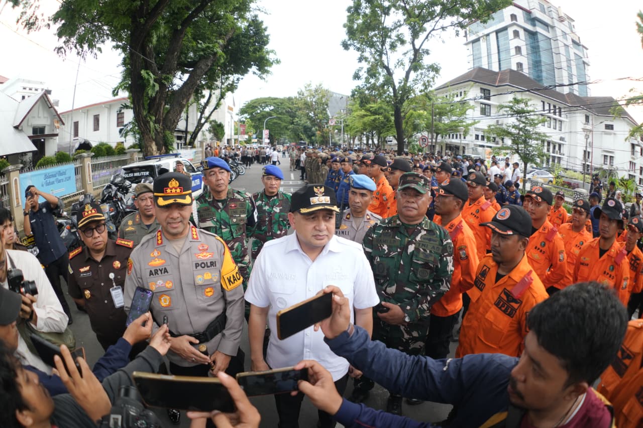 Wali Kota dan Kapolrestabes Makassar Pimpin Apel Pengamanan Malam Tahun Baru 2026