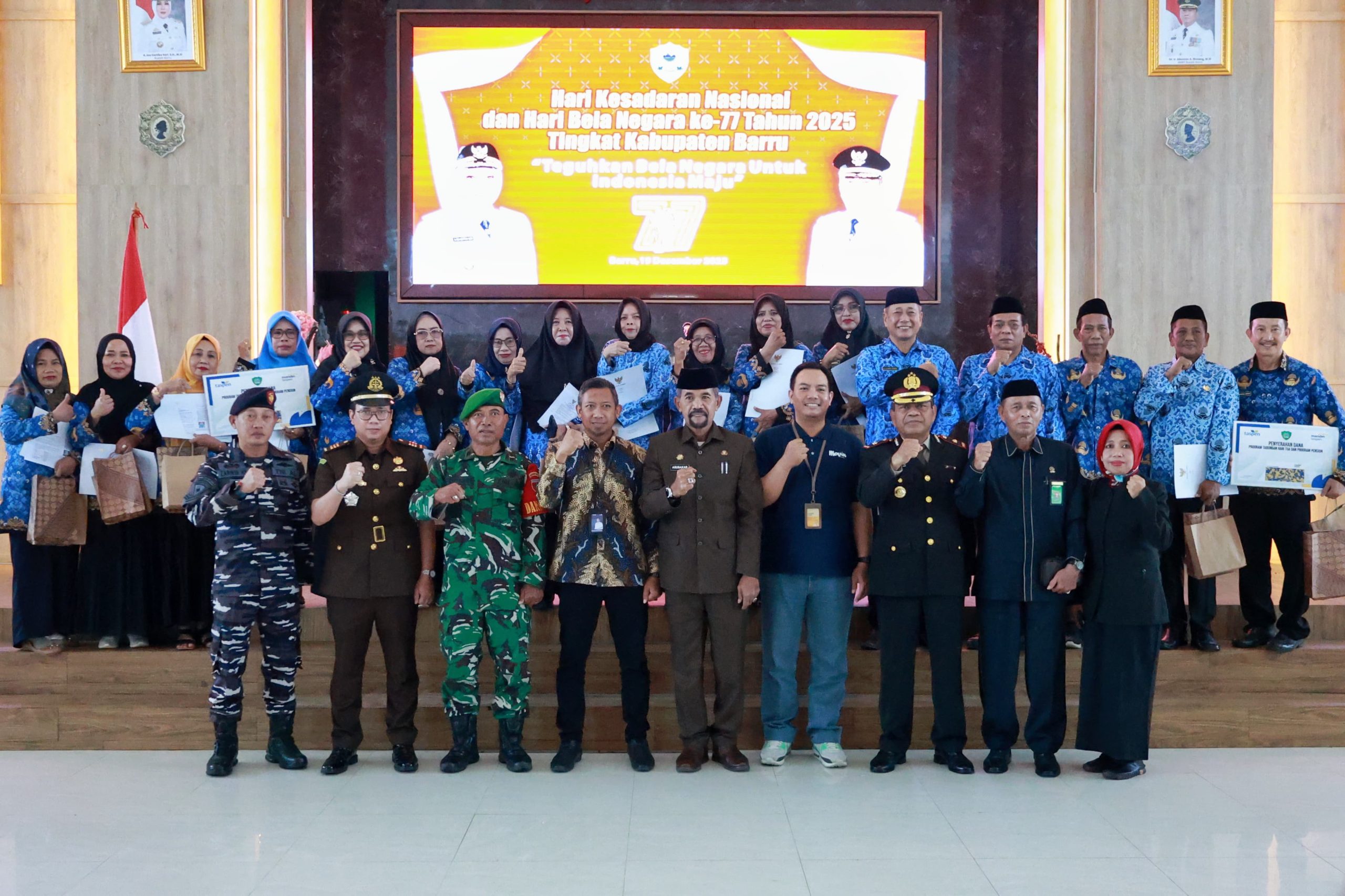 Sekretaris Daerah Barru Hadiri Upacara Hari Kesadaran Nasional serta Peringatan Hari Bela Negara ke-77 Tahun