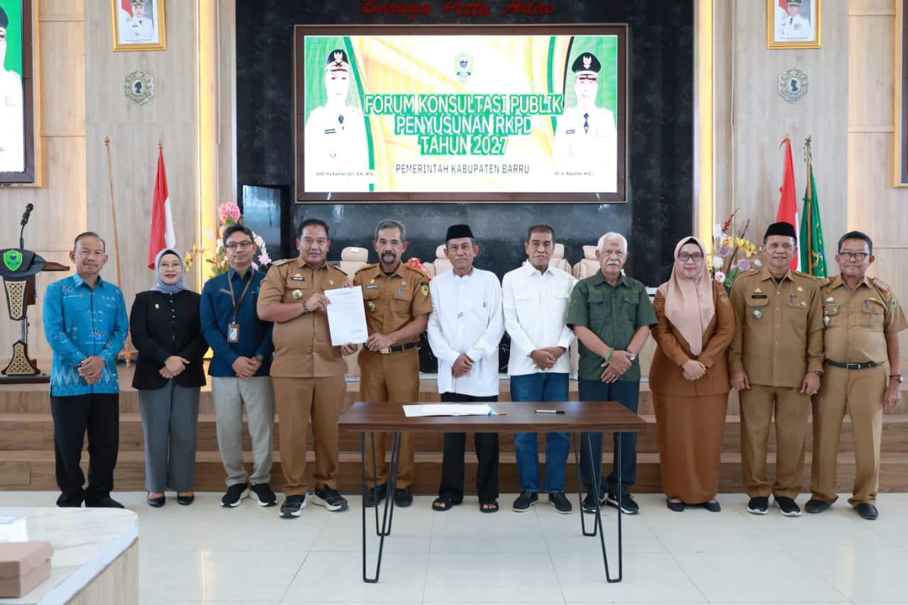 Pj Sekda Barru Buka Forum Konsultasi Publik Penyusunan RKPD Kabupaten Barru Tahun 2027