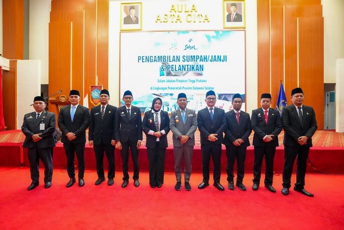 Tujuh Pejabat Eselon II Pemprov Sulsel Dilantik, Termasuk Kepala Dinas dan Kepala Biro Baru