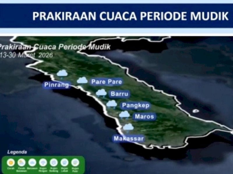 Waspada Mudik Lebaran 2026: BMKG Prediksi Hujan di Sebagian Besar Wilayah Sulawesi Selatan