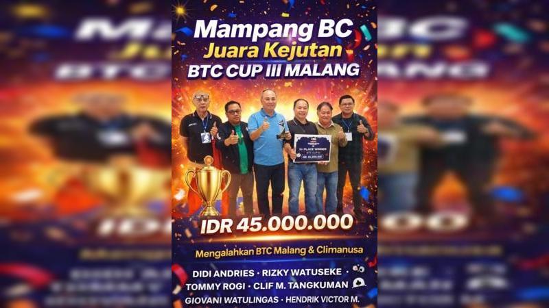 Mampang BC Kejutkan Publik, Sabet Juara BTC Cup III di Malang