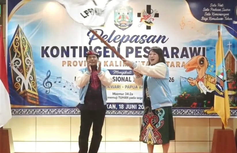 Bawa Misi Harmoni, Gubernur Kaltara Lepas Kontingen Pesparawi XIV ke Manokwari