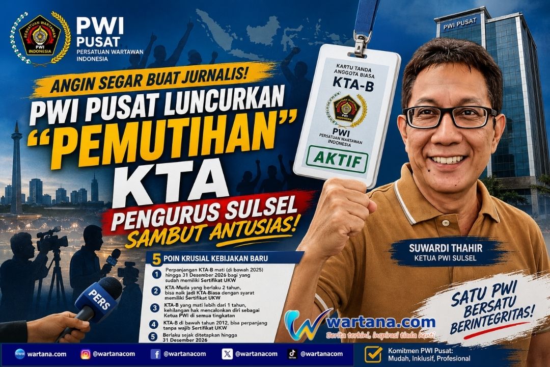 PWI Pusat Luncurkan Program Reaktivasi KTA, Ketua PWI Sulsel Sambut Positif Kebijakan Diskresi