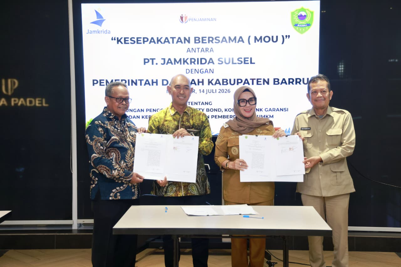 Pemkab Barru dan PT Jamkrida Sulsel Jalin Kerja Sama, Perkuat UMKM hingga Penjaminan Proyek
