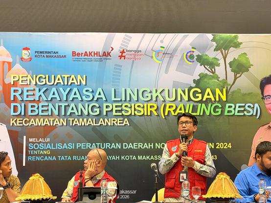 Distaru Makassar Perkenalkan "Railing Besi," Sistem Digital Pengawas Tata Ruang Pesisir