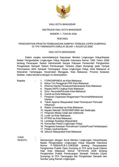Mulai 1 Agustus 2026, TPA Tamangapa Tak Lagi Terima Sampah Campur, Makassar Berlakukan Aturan Ketat!