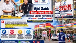 Perumda Parkir Makassar Raya Pasang Stiker ‘Parkir Gratis’ di Alfamart dan Indomaret untuk Edukasi Masyarakat