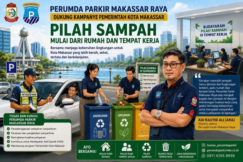 PD Parkir Makassar Raya Dukung Gerakan Pilah Sampah dari Rumah hingga Tempat Kerja