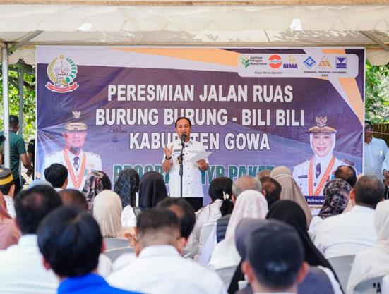 Gubernur Andi Sudirman Resmikan Jalan Burung-Burung–Bili-Bili di Kabupaten Gowa
