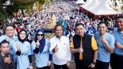 Puluhan Ribu Warga Makassar Semarakkan Jalan Sehat Anti Mager dan Kirab Pangan Peringati Hari Jadi Sulsel