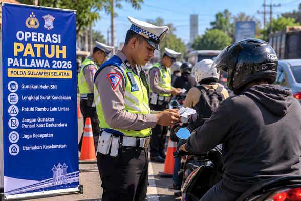 Operasi Patuh Pallawa 2026: Polisi Gencarkan Penindakan di Sulsel, Bone Tegur 10, Bulukumba Tilang 4 Kendaraan